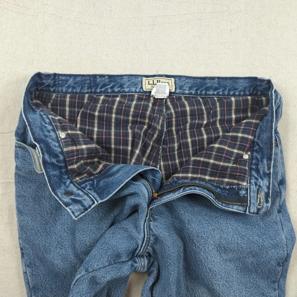 Vintage LL Bean Jeans Mens‎ 34x30 Blue Flannel Lined Classic Casual Denim